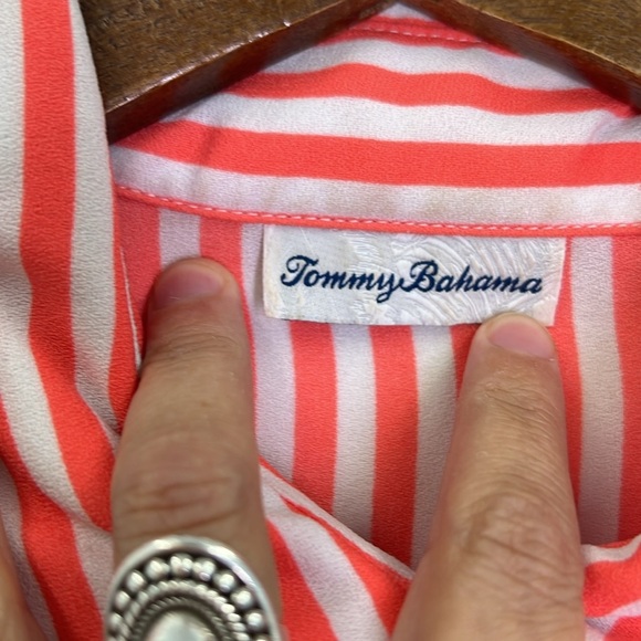 Tommy Bahama - Bright Fun Stripe Button Down Flowy Blouse Size Onesize - Picture 7 of 8